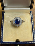 18ct Burma No Heat Sapphire And Diamond Ring