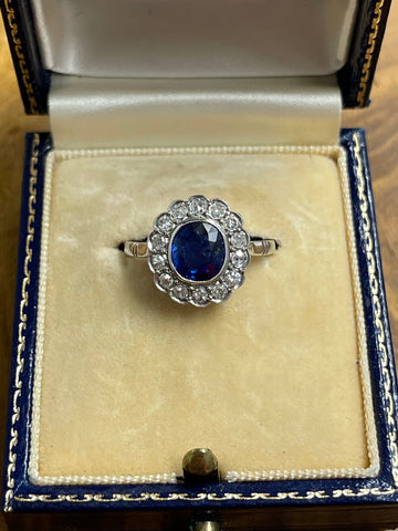 18ct Burma No Heat Sapphire And Diamond Ring