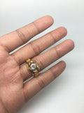French Art Nouveau Two Nude Females Diamond Ring - Ishy Antiques