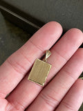 14ct Gold Plain Rectangular Charm