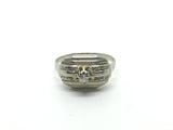 French Art Deco Diamond Ring 18ct Gold - Ishy Antiques