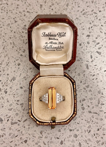 Platinum Topaz and Diamond Cocktail Ring