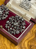 18ct Gold and Silver Georgian Rose Cut Diamond Earrings