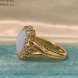 Antique Opal and Diamond Cluster Ring