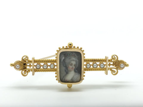 Continental Antique Portrait Brooch 19th Century - Ishy Antiques