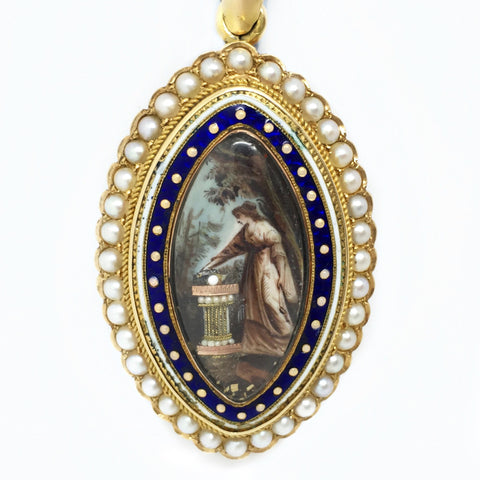 Reserved Georgian Mourning Pendant 1793 - Ishy Antiques