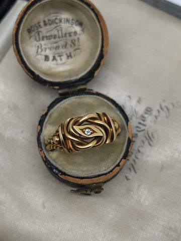 Antique 18ct Gold Diamond Knot Ring