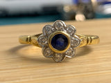 18ct Sapphire and Diamond Daisy Cluster Ring