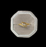 Art Nouveau 18ct Gold Two stone Diamond Ring