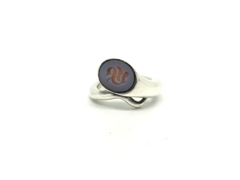 Sterling Silver Snake Ring with S Intaglio