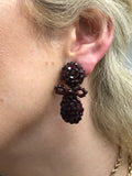 Georgian Garnet Glass Day and Night Earrings