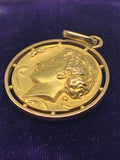 18ct Coin of Arethusa Decadrachm Medallion Pendant