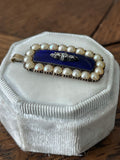 9ct Gold Georgian Blue Enamel, Pearl and Diamond Pendant