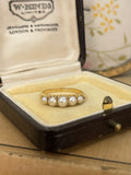 Private sale Antique 18ct Gold  Pearl 5 Stone Ring and 5 stone diamond ring
