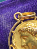 18ct Coin of Arethusa Decadrachm Medallion Pendant