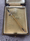 Art Deco Onyx and Diamond Sword Jabot Pin