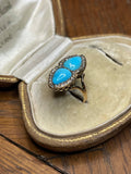 Victorian Double Heart Turquoise ring