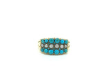 18ct Gold Turquoise & Pearl Dress Ring - Ishy Antiques