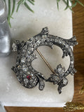 Victorian Diamond and Ruby Dolphin Brooch