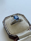 Reserved Platinum Sapphire and Diamond Dress Ring