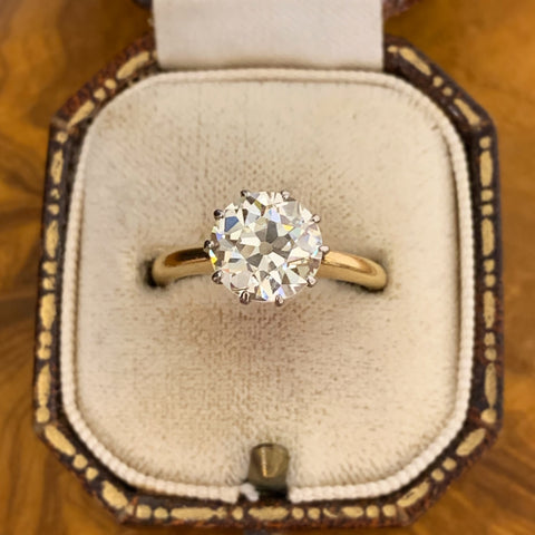 Antique 2.45ct Old Cut Diamond Ring