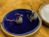 Reserved 18ct Gold and Silver Star Sapphire And Diamond Earrings