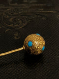 French Victorian 18ct Turquoise Ball Stick Pin
