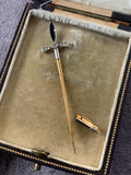 Art Deco Onyx and Diamond Sword Jabot Pin
