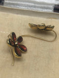 Reserved Georgian Flat Cut Garnet Earrings in Gold