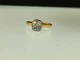 Reserved 1.50ct Old cut Cushion Diamond Ring