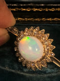 15ct Victorian Opal and Dimond Starburst brooch