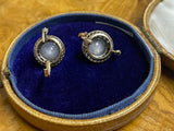 Reserved 18ct Gold and Silver Star Sapphire And Diamond Earrings