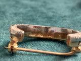 Vintage 9ct Gold Sapphire and Diamond Crescent brooch