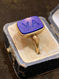 A.V. Victorian Lapis Lazuli Signet Ring in 18ct Gold