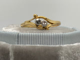 Art Nouveau 18ct Gold Two stone Diamond Ring