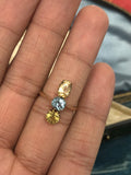 Topaz and Heliodor Three Stone Ring