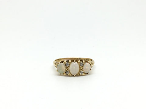 Victorian Opal and Diamond Ring - Ishy Antiques