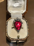 Private Sale D Heart Shaped Garnet Brooch