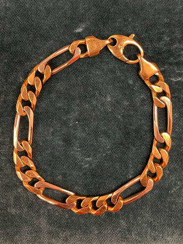 18ct White and Yellow Gold Figaro Curb Bracelet
