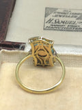 18ct Gold Turquoise and Diamond Panel Ring
