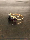 Antique Faceted Garnet Half Hoop in 15ct Gold