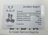 Platinum French Cut Diamond Earrings