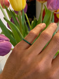 Green Enamel Silver Band