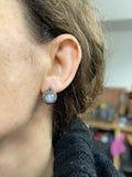 Reserved 18ct Gold and Silver Star Sapphire And Diamond Earrings