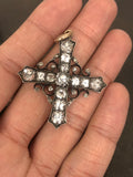 Early Victorian Rock Crystal and Diamond Cross Pendant