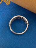 18ct White Gold 20th Century Diamond Three Row Band