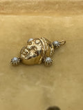 On HOLD 9ct Gold Baby Face Charm with Pearls