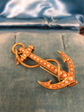 18ct Gold Anchor Brooch