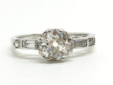 Certified Platinum Old Cut Diamond Engagement Ring - Ishy Antiques