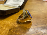 Reserved 14ct 20th Century Modernist Lapis Lazuli Intaglio Ring